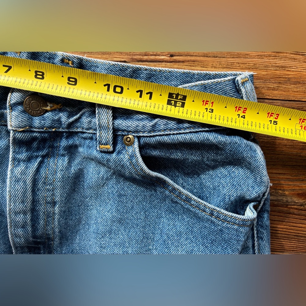 Vintage 90s Lee Women’s Jeans Size 14 Long High Rise Blue Denim USA Made - Picture 4 of 14